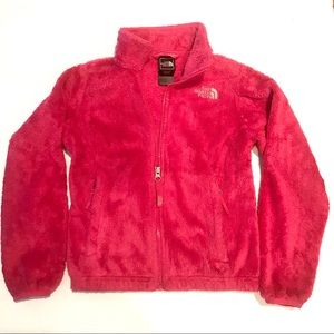 TNF Raspberry Fleece Zip Jacket EUC Sz 7-8 (small)